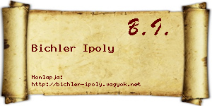 Bichler Ipoly névjegykártya
